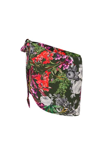 Eight Fashion Women's Short Colorful Floral Patterned Non-Show Pareo