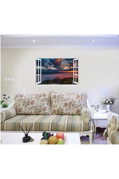BV Decorative sticker, 3D window, Mountain, 85 cm, 654STK
