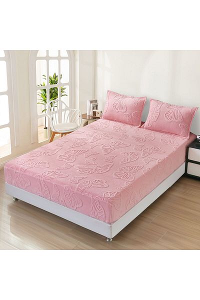 FIONNA.RO Cocolino Embossed Butterflies Duvet Cover 180x200cm - Pink