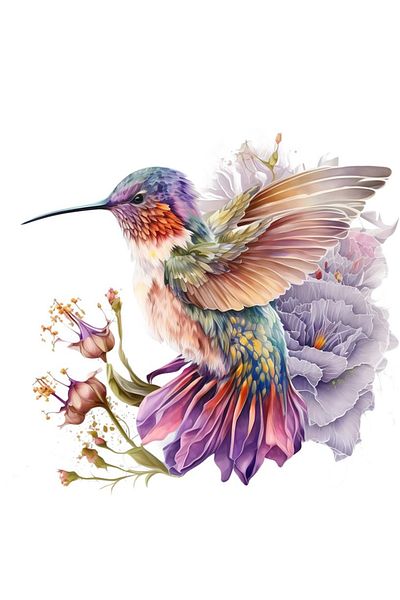 BV Decorative sticker, Hummingbird Bird, Multicolor, 61 cm, 1271STK-4