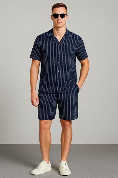 tetramoda Crepe Fabric Regular Fit Shirt Pants and Shorts Set Set of 3