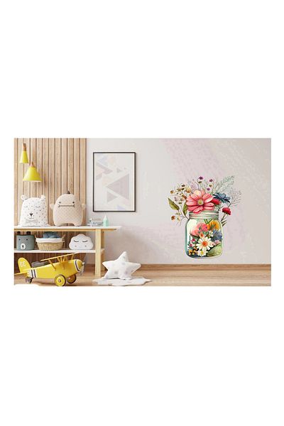 BV Decorative Sticker, Jar with Flowers, Multicolor, 73 cm, 1265STK-5
