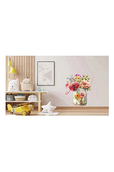 BV Decorative Sticker, Jar with Flowers, Multicolor, 66 cm, 1265STK-3