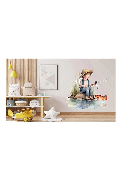 BV Decorative Sticker, Boy Fishing, Multicolor, 67 cm, 1289STK-3