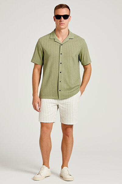 tetramoda Crepe Fabric Regular Fit Shirt Pants and Shorts Set Set of 3