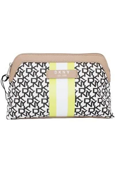 Dkny Signature Stripe Original Beauty Pouch Cosmetic Bag, Travel Makeup Bag Small, Small Waterproof