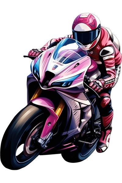 BV Decorative sticker, Motorcycle, Multicolor, 77 cm, 1336STK-4