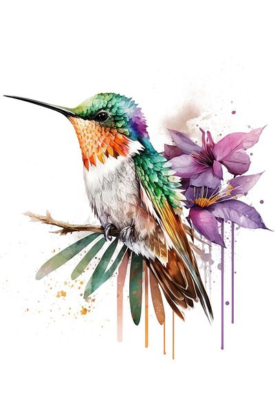 BV Decorative sticker, Hummingbird Bird, Multicolor, 66 cm, 1271STK-5