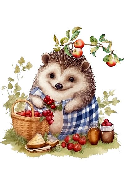 BV Decorative sticker, Hedgehog, Multicolor, 64 cm, 1276STK