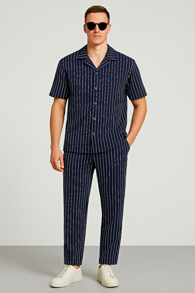 tetramoda Crepe Fabric Regular Fit Shirt Pants and Shorts Set Set of 3