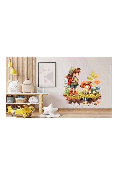 BV Decorative sticker, Little Girl and the Puppy, Multicolor, 64 cm, 1294STK