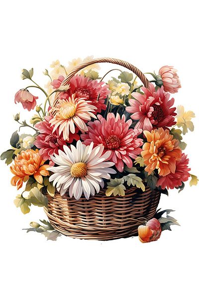 BV Decorative sticker, Chrysanthemum Flowers, Multicolor, 63 cm, 1363STK-9