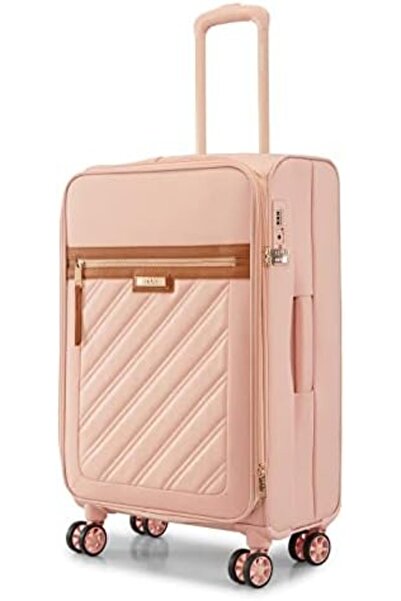 Dkny SWEET DREAMS 1 PCS Luggage Lightweight Spinner Suitcase with TSA Lock (PEACH BLOOM, 24-Inch)