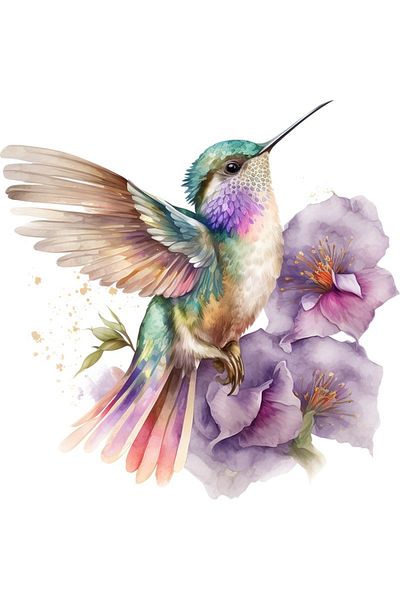 BV Decorative sticker, Hummingbird Bird, Multicolor, 60 cm, 1271STK-6