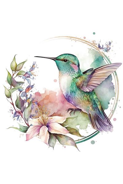 BV Decorative sticker, Hummingbird Bird, Multicolor, 61 cm, 1271STK-3