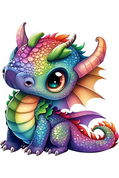 BV Decorative sticker, Dragon, Multicolor, 67 cm, 1262STK-6