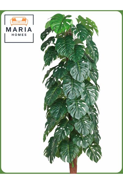 MARIA HOMES Artificial Monstera Tree 200 cm – Tall Faux Plant with Gray Pot
