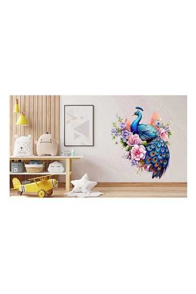 BV Decorative sticker, Peacock, Multicolor, 64 cm, 1345STK-2