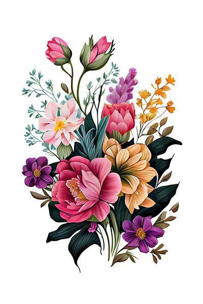 BV Decorative sticker, Flowers, Multicolor, 85 cm, 1216STK-2