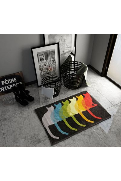 Kolibri Children's Room Carpet Covorexpert Cats 11096-180, 40 x 60 cm, Multicolor, 9 mm Thread, Anti-Allergic