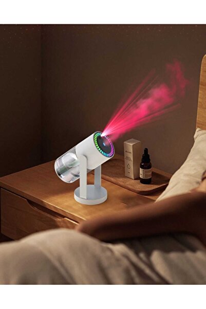 mr shopping MR Yıldız Projektör Hava Nemlendirici 280 ml sessiz Buhar Makinesi LED Işıklı Araç Nemlendirici