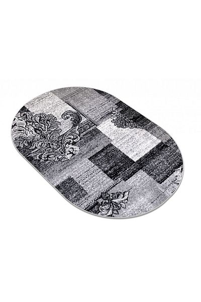 Cappuccino Oval Carpet Covorexpert 16009, 60 x 110 cm, Gray, 7 mm Thread, Anti-Allergic, Living Room, Bedroom