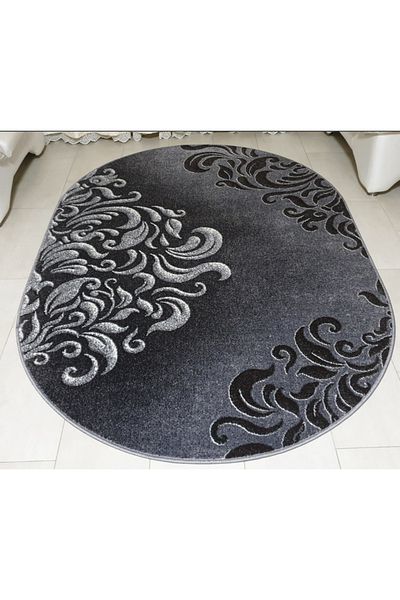 Mira Oval Carpet Covorexpert 24031-619, 120 x 170 cm, Gray, 6 mm Thread, Anti-Allergic, Living Room, Bedroom