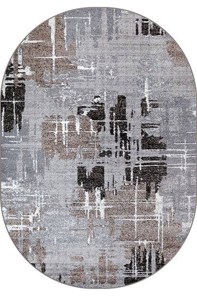 Mira Oval Carpet Covorexpert 24037-123, 120 x 170 cm, Grey, Brown, 6 mm Thread, Anti-Allergic, Living Room