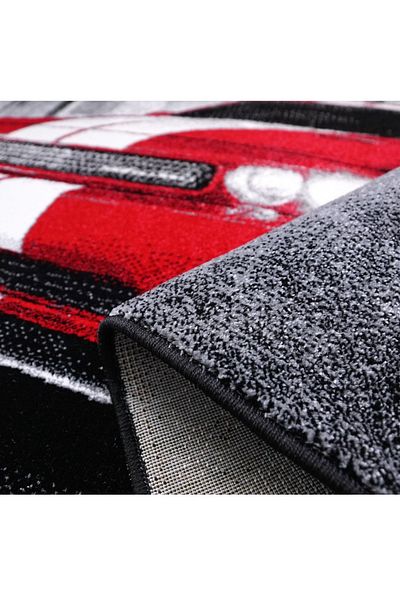 Kolibri Children's Room Carpet Covorexpert 11117-192, 80 x 150 cm, Gray, Red, 9 mm Thread, Anti-Allergic