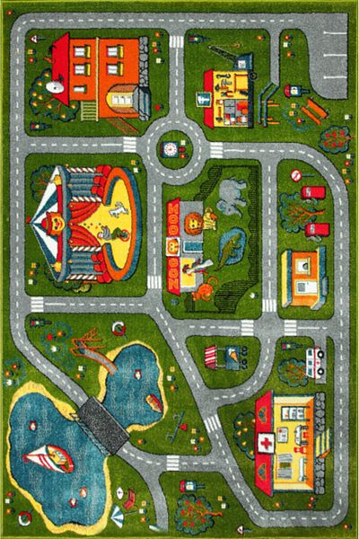 Kolibri Children's Room Carpet Covorexpert Drumulete 11061-130, Various Sizes, Green, 9 Mm Thread, Anti-Allergic