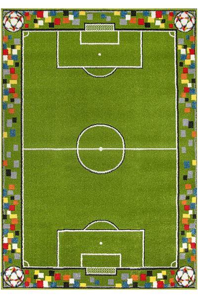 Kolibri Children's Room Carpet Covorexpert Football Field 11118-130, 160 x 230 cm, Green, 9 mm Thread, Anti-Allergic