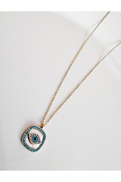 DEVİ fashion Steel Evil Eye Necklace 40 cm