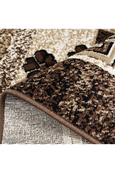 Luna Oval Carpet Covorexpert 1815-12, 80 x 150 cm, Brown, 6 mm Thread, Anti-Allergic, Living Room, Bedroom