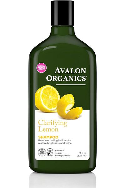 Avalon Organics Clarifying Lemon Shampoo, Removes Buildup to Restore Brightness and Shine, 11 Fluid