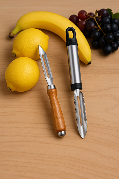 Metler Ahşap Saplı Sebze Meyve Soyacağı+Paslanmaz Çelik Kabak Biber Oyacak | ...