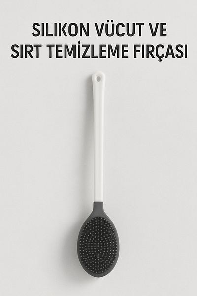 FERAH PLASTİK Silicone Body and Back Cleansing Brush - Long Handle Bath Brush