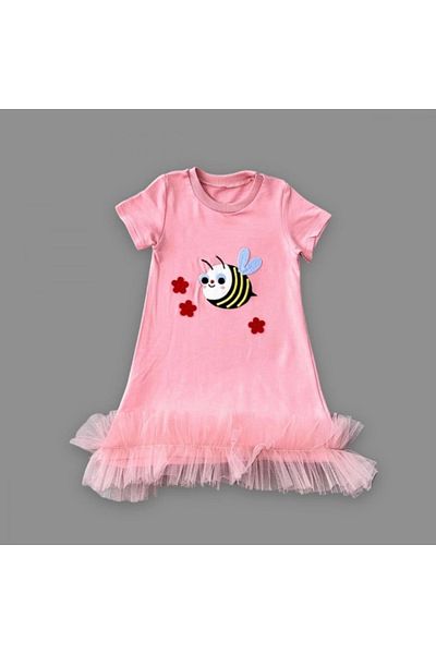 shopwave 1-2-3 Years Old Beekeeper Embroidered Skirt Frilly Gilet Girl's Dress