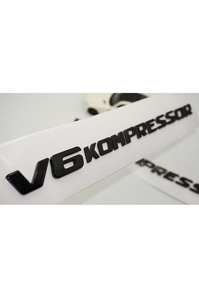 DK Tuning Set de 2 embleme cu logo negru Benz V6 Kompressor
