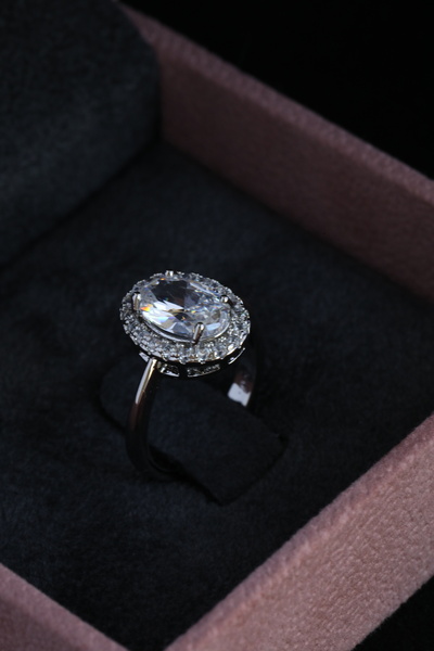 Inure Jewelry خاتم نسائي قابل للتعديل بتصميم خاص من حجر الزركون اللامع