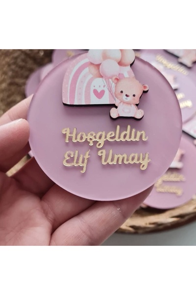 ELF REKLAM Pink Newborn Magnet 1 Year Old Magnet 10 Pieces
