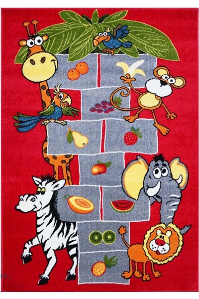 Covorexpert Sotron 11120-120 Children's Room Carpet, 80 x 150 cm, Red, 9 mm Thread, Anti-Allergic