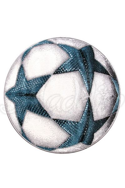 Kolibri Round Carpet for Children's Room Covorexpert Football Ball 11199-190, 67 x 67 cm, White, 9 mm Thread, Anti-Allergic