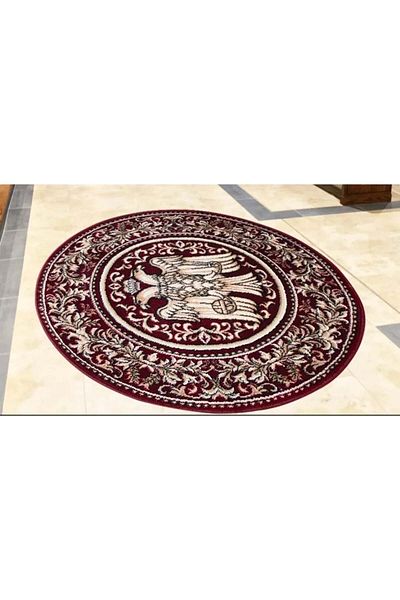 Lotos Round Carpet Covorexpert Church 15032-210, Double-headed Eagle, 150 x 150 cm, Grenade, 8 mm Thread