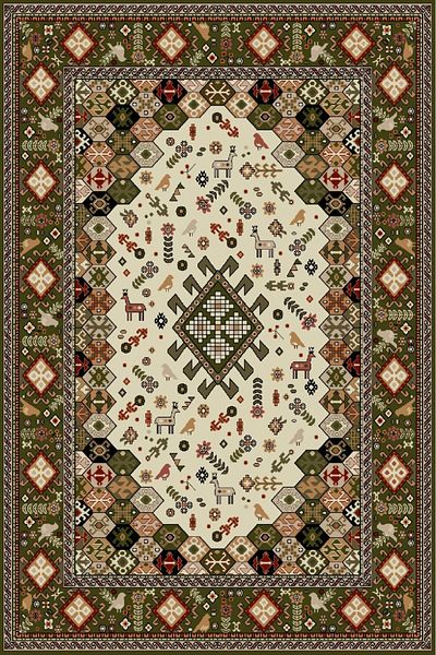 Lotos Carpet Covorexpert 1535-310, Various Sizes, Green, 8 Mm Thread, Anti-Allergic, Living Room, Bedroom