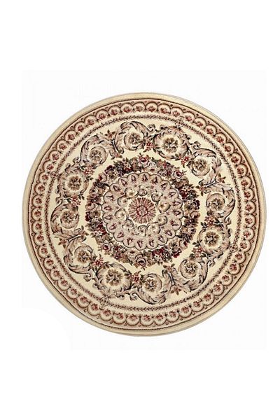 Lotos Round Carpet Covorexpert 539-100, Various Sizes, Beige, Cream, 8 Mm Thread, Anti-Allergic, Living Room