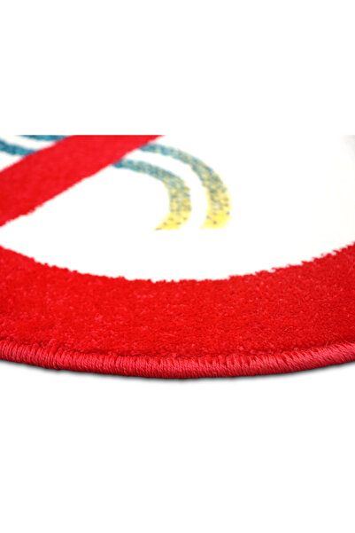 Kolibri Round Carpet Covorexpert Kolibry 11170-110, 67 x 67 cm, White, Red, 9 mm Thread, Anti-Allergic