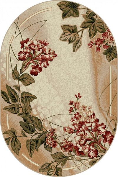 Lotos Oval Carpet Covorexpert 1511-110, Various Sizes, Beige, Cream, 8 Mm Thread, Anti-Allergic, Living Room