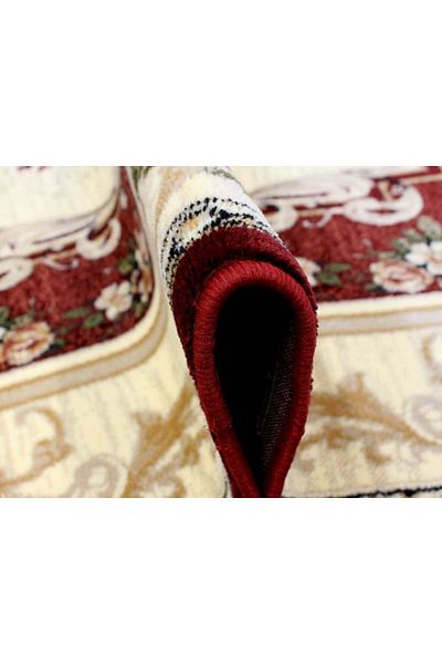 Covorexpert Oval Carpet Lotos 535-210, 200 x 300 cm, Cream, Red, 8 mm Thread, Anti-Allergic, Living Room