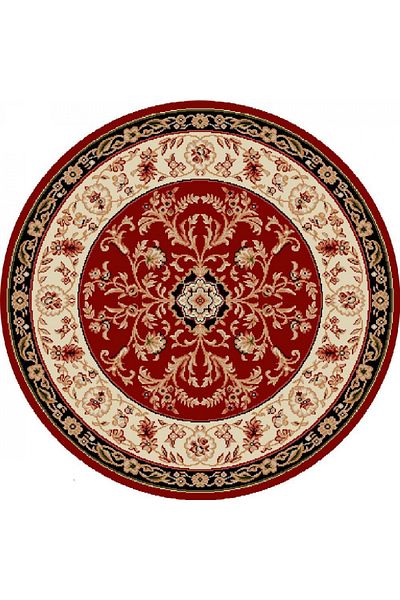 Lotos Round Carpet Covorexpert 523-210, 150 x 150 cm, Red, 8 mm Thread, Anti-Allergic, Living Room, Bedroom