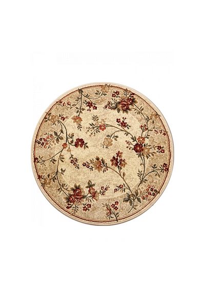 Lotos Round Carpet Covorexpert 551-100, Various Sizes, Beige, Cream, 8 Mm Thread, Anti-Allergic, Living Room